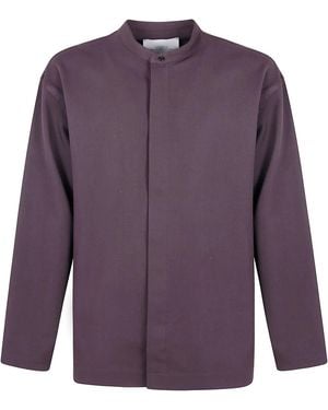 Studio Nicholson "Karst" Grandad Collar Shirt - Purple
