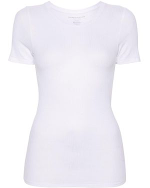 Majestic Ribbed Viscose T-Shirt - White