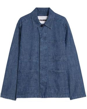 Jil Sander Patch-Pocket Chambray Overshirt - Blue