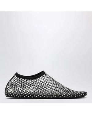 Christopher Esber Minette Slip-On Mesh Ballet Flats With Crystals - Black