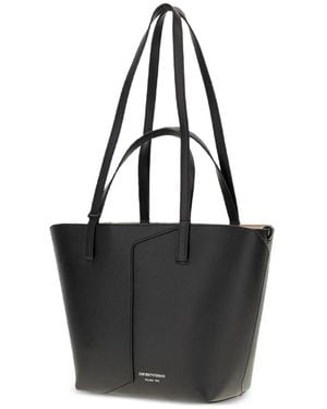 Emporio Armani Small Leather Tote Bag - Black