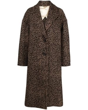 Golden Goose Cocoon Wool Jacquard Coat - Brown