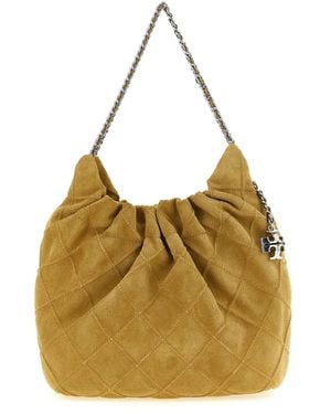 Tory Burch 'Hobo Mini Fleming' Shoulder Bag - Metallic