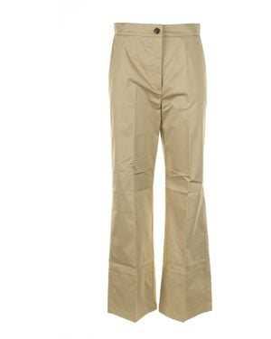Marella High-Waisted Wide Leg Pants - Natural