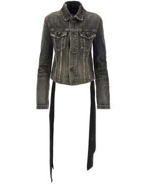 Balenciaga 'Lace Up' Denim Jacket - Black