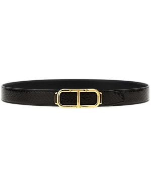 Tom Ford Logo Reversible Belt - White