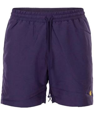 Carhartt Beach Shorts With Logo - Blue