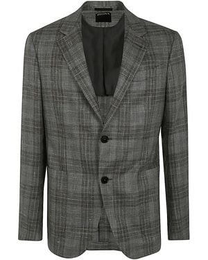 ZEGNA Wool And Silk Blend Jacket - Black