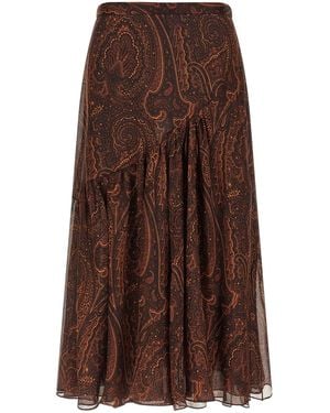 Etro Paisley Skirt - Brown