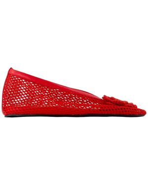 Ganni Jenny Flower Ballerinas - Red