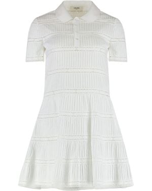 Celine Dress With Embroidered Trimmings - White