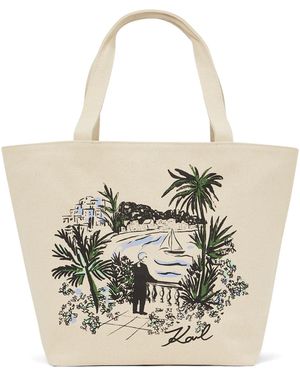 KARL LAGERFELD Canvas Shopper Villa Design - White