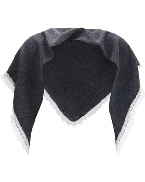 Ganni Openwork Wool Cape - Blue