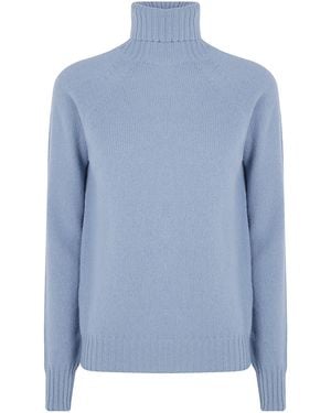 Drumohr Turtle Neck Sweater - Blue