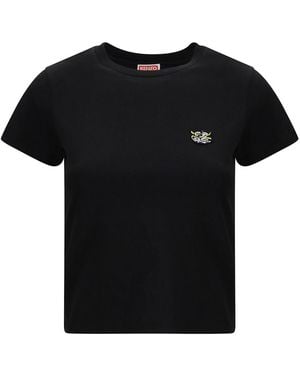 KENZO Cotton T-Shirt With The Embroidered “Wild Tiger” - Black