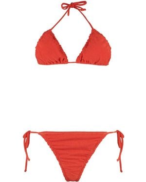 Reina Olga Concetta Triangle Bra Bikini - Red