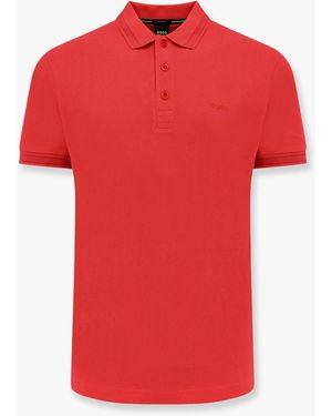 BOSS Cotton Polo Shirt With Embroidered Profiles