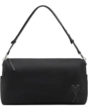 Ami Paris Marcel Large Shoulder Bag - Black