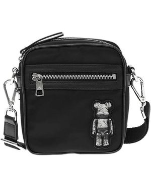 Neil Barrett Bearbrick Logo Nylon Twill Crossboby Bag - Black