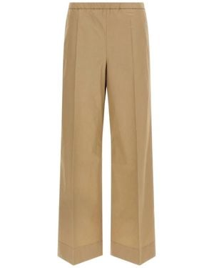 Moncler Loose Cotton Trousers - Natural