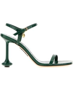 Loewe Dark Leather Toy Sandals - Black