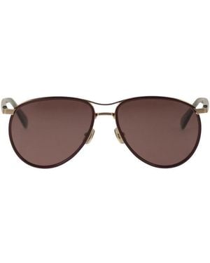 Brunello Cucinelli Titanium Aviator Sunglasses With Polarised Lenses - Multicolor
