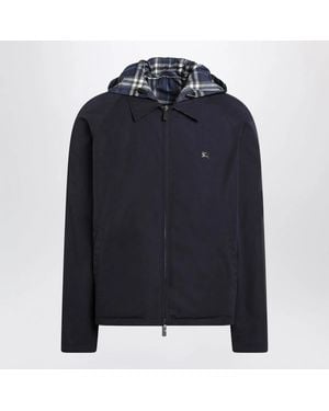 Burberry Reversible Cotton Jacket With Check Pattern - Blue