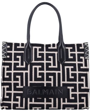 【Balmain】B-ARMY SHOPPER 36-LIPSTICK CANVAS◆EN0FF993TLIC Balmain B-Army Shopper 36-Lipstick Canvas in White | Lyst