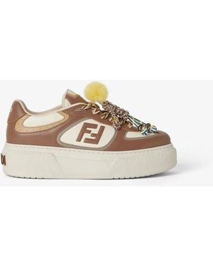 Fendi Italian Leather Sneaker - Natural