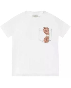 Fendi T-Shirt "Sunglasses" - White
