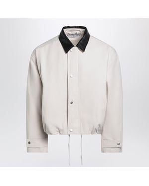 Acne Studios Light Taupe Cotton Bomber Jacket - White