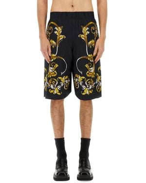 Versace Jeans Couture Viscose Shorts - Black