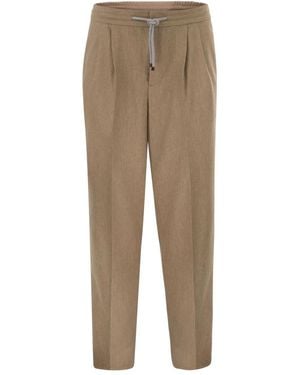 Brunello Cucinelli Tailored Jogger Trousers - Natural