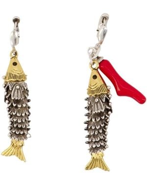 Isabel Marant Asymmetric Earrings - Red