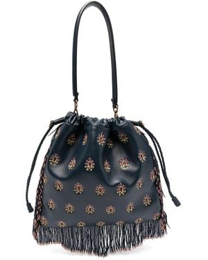 Etro Lamb Leather Acrylic Glass Bag - Black