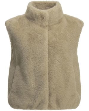 Herno Sleeveless Faux Fur Jacket - Natural
