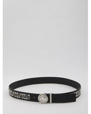 Versace Medusa Belt With Studs - Gray