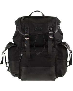 Tod's Medium Fabric And Leather Backpack - Black