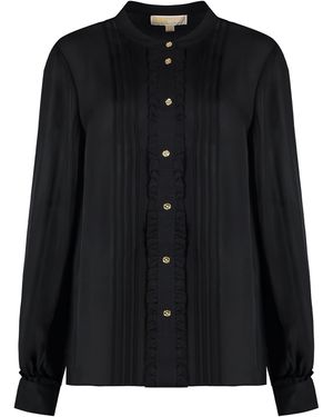 Michael Kors Silk Blend Blouse - Black
