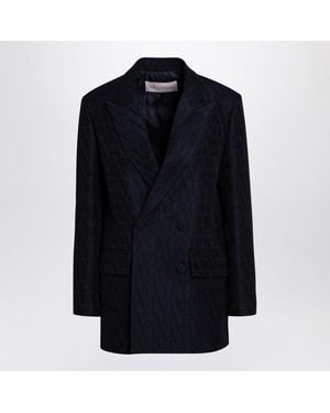 Valentino Double-Breasted Jacket Toile Iconographe - Blue