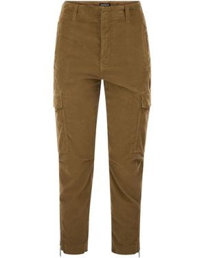Dondup Velvet Cargo Trousers - Green