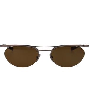 Saint Laurent Ruthenium-Ruthenium- Metal Sunglasses - Brown
