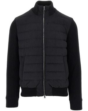 Herno Resort Flannel And Knitted Jacket - Black