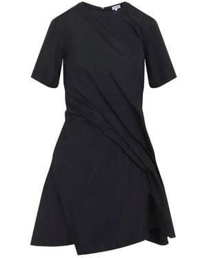 Loewe Silk Blend Twisted Mini Dress - Black
