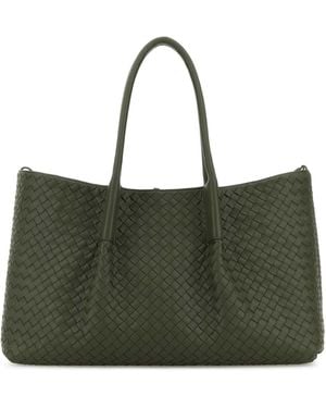 Bottega Veneta Army Leather Pinacoteca Shopping Bag - Green