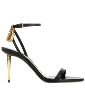Tom Ford Shiny Kid Pointy Naked Sandal - Black
