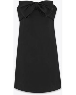 Saint Laurent Satin Bustier Dress For - Black