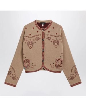 Alanui Multicoloured Wool Jacquard Bandana Jacket - Brown