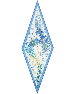 Ferragamo Primavera Print Diamond Scarf - Blue