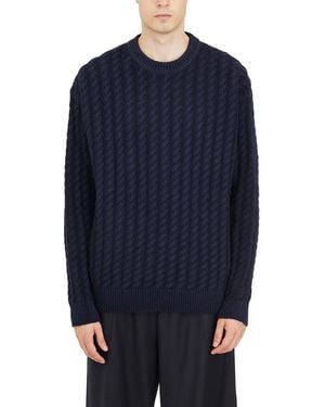 Barena Maglione A Treccia Girocollo - Blue